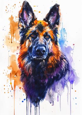 Elkhound Watercolor