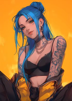 Blue Inked Beauty WAIFU