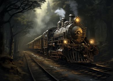 Steampunk Railroad Train