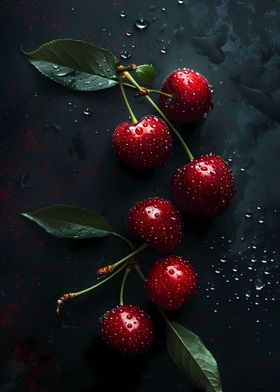 Fresh Vibrant Cherries 