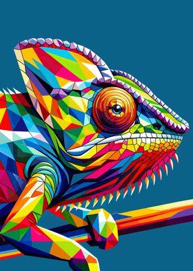 chameleon wpap pop art