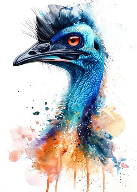 Cassowary Watercolor