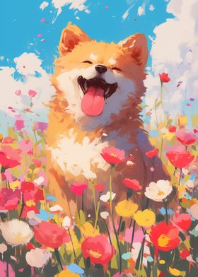 Happy Japan Shiba Inu Dog