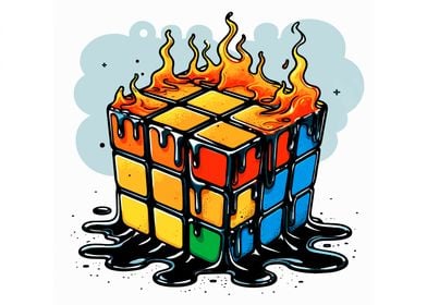 MELTING RUBIK CUBE