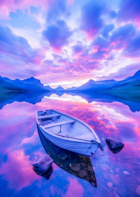 Purple sunset boat