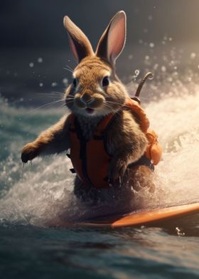 Bunny on Surfboard 1