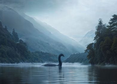 Loch Ness Monster in Lake