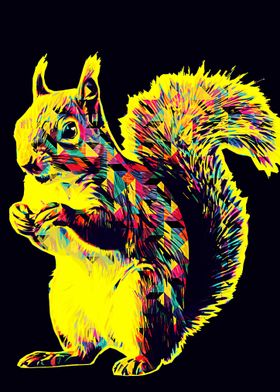 Squirrel pop art 