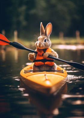 Bunny in Kayak