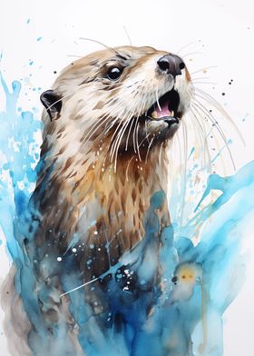 Watercolor Sea Otter