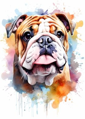 Bulldog in Watercolor