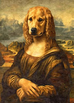 Golden Retriever Mona Lisa