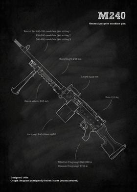 M240 Machine gun blueprint