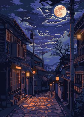 Kyoto Japan Pixel Art