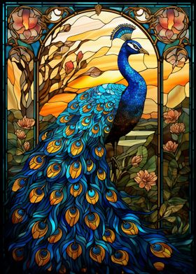 Peacock Stained Glass