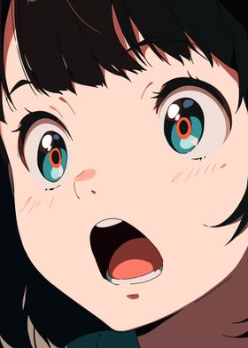 Excited Retro Anime Girl