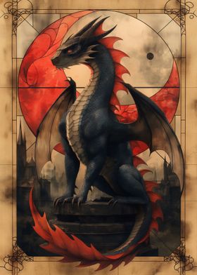 Black and Red Dragon
