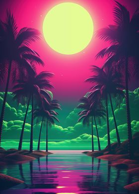 Neon Dreamscape Elegance