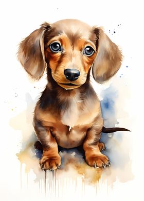 Dachshund in Watercolor