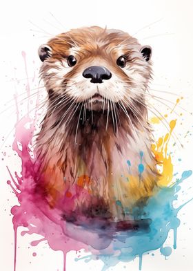 Watercolor Sea Otter