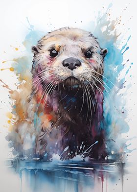 Watercolor Sea Otter