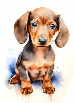 Dachshund in Watercolor