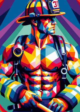 Firefighter wpap pop art