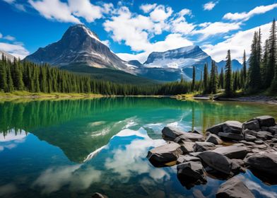  Mountains at Lake Nature