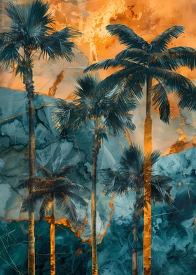 Tropical Palm Trees Marbel