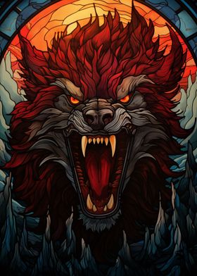 Fenrir Stained Glass