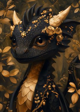 Cute Black Chibi Dragon