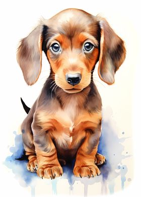 Dachshund in Watercolor