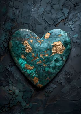 Turquoise Marbel Heart Art