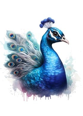 peacock watercolor