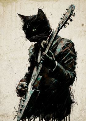 Cat Guitar Player