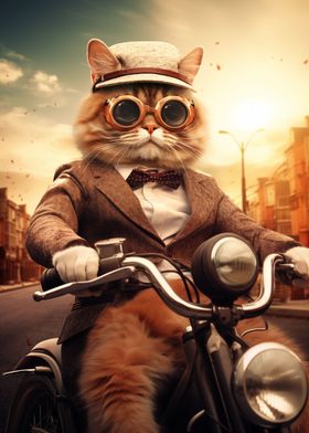 Cat Biker Animal