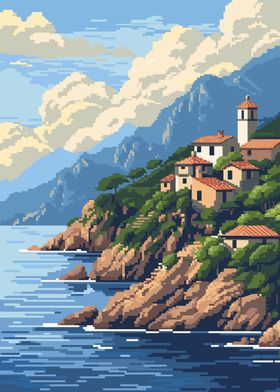 French Riviera Pixel Art