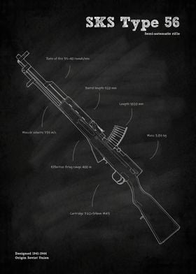 SKS Type 56 Rifle Gun