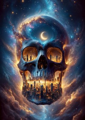 Galactic Skull Cityscape