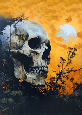 Field of Flowers and Skull