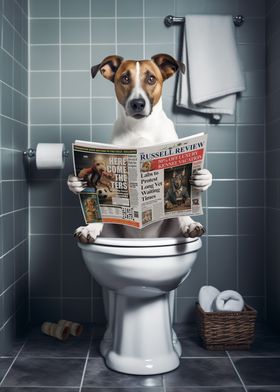 Jack Russell on the Toilet