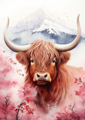 Highland Cow watercolor