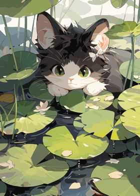 Cat Anime Lake