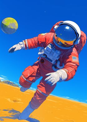 Astronaut Playing Ball