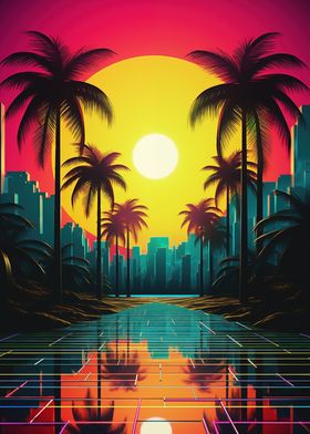 Abstract Synthwave Visions