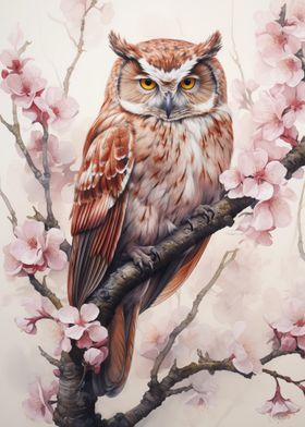 Bird Owl Watercolor