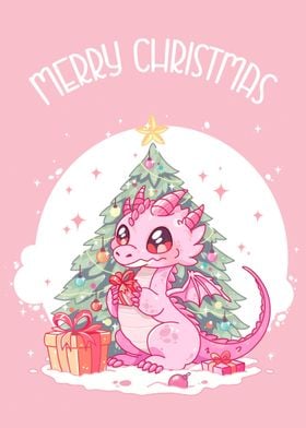 merry xmas cute dragon