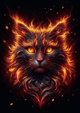 Fiery Feline Spirit