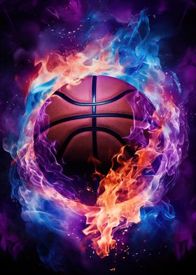 Flame Engulfed Basketball