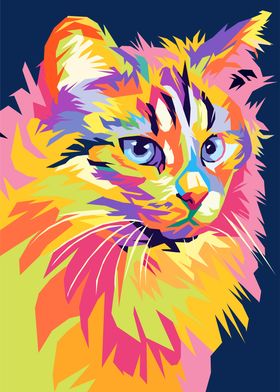 Cat Colorful Art